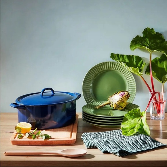 IKEA VARDAGEN Blue Enamel Pot 5.3 Qt Dutch Oven Casserole Dish Discontinued - Picture 3 of 14